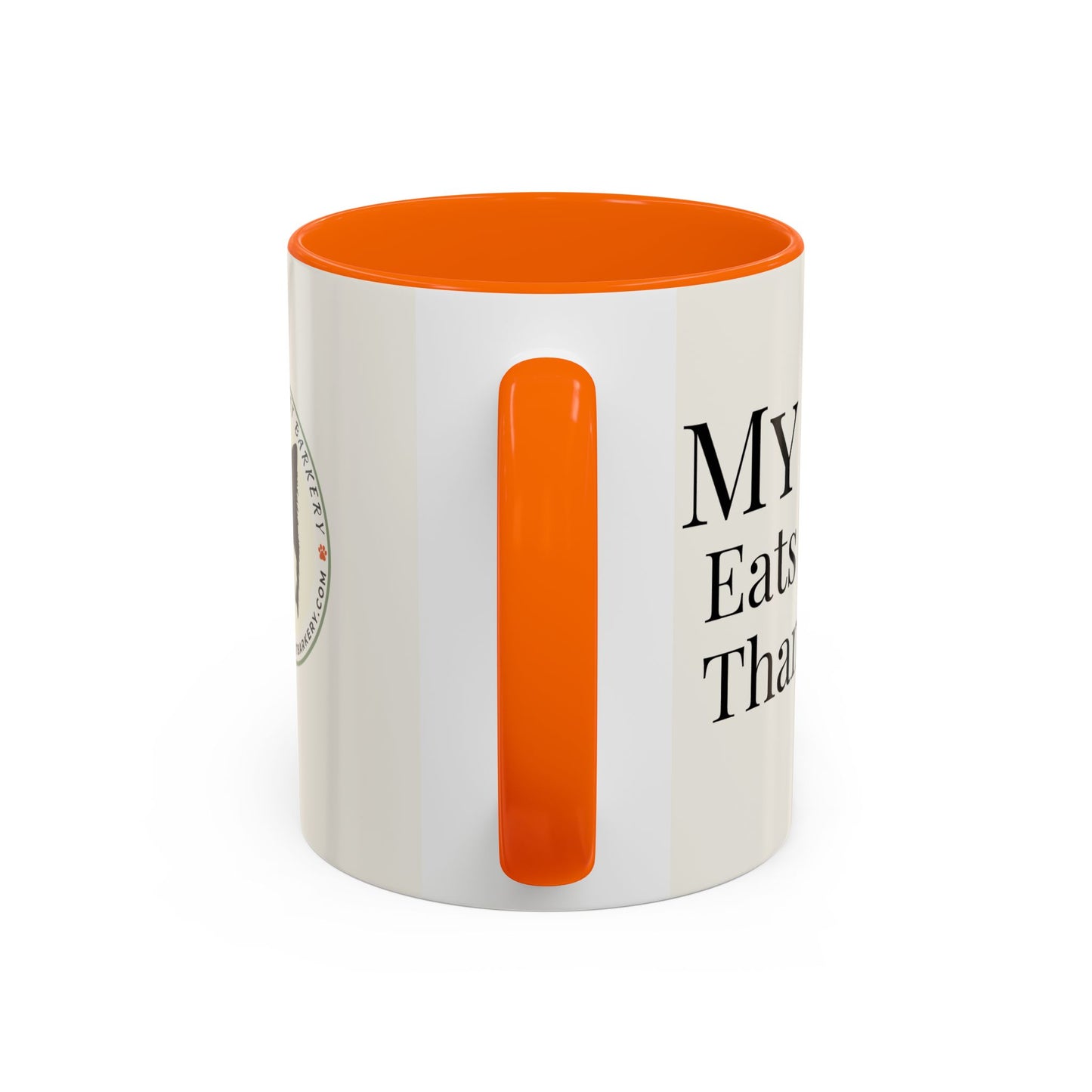 “My Dog Eats Better Than I Do” Coffee Mug – Ellie’s Gourmet Barkery, 11/15 oz, Teal Paw Print Accent