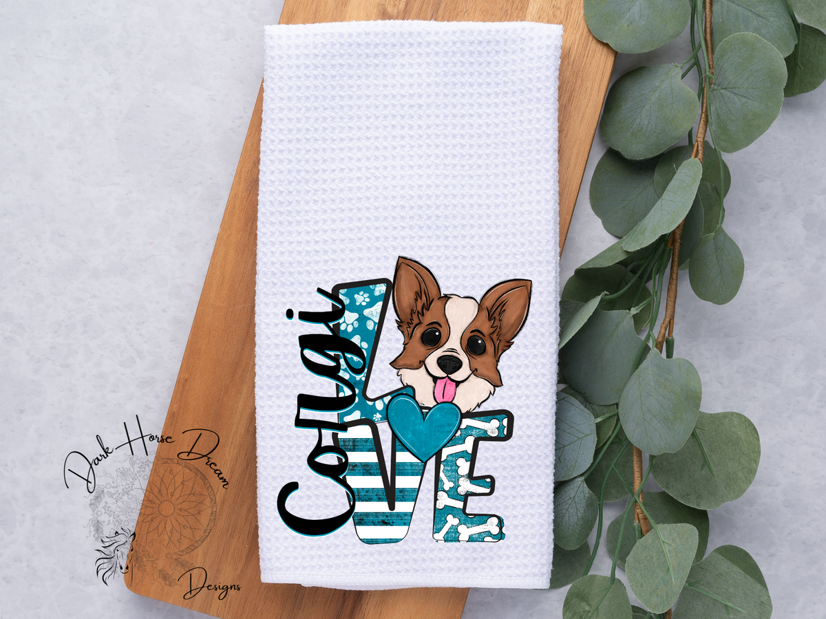 Corgi Love, Cartoon Pet, Dog Lovers / Hand / Dish Towel
