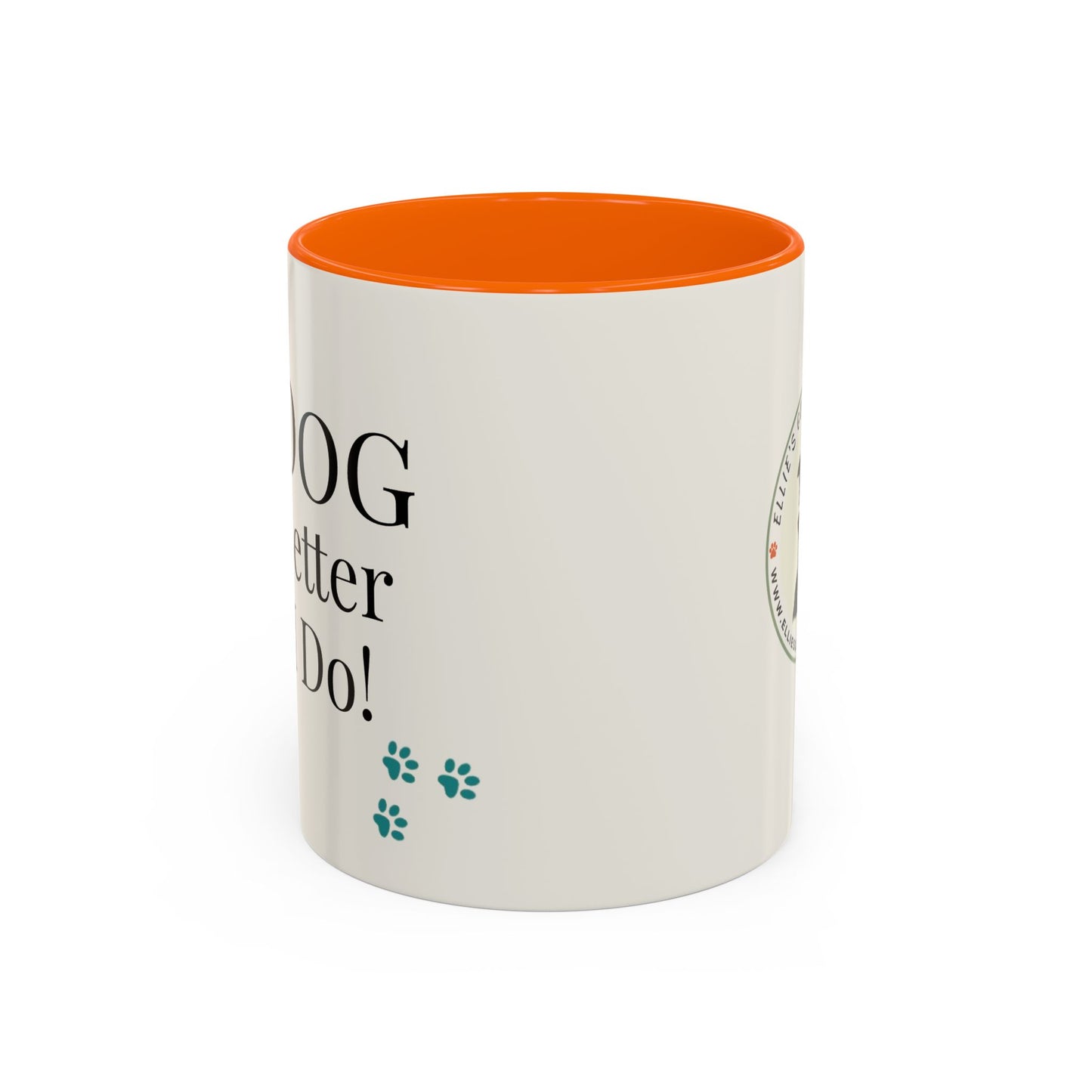 “My Dog Eats Better Than I Do” Coffee Mug – Ellie’s Gourmet Barkery, 11/15 oz, Teal Paw Print Accent