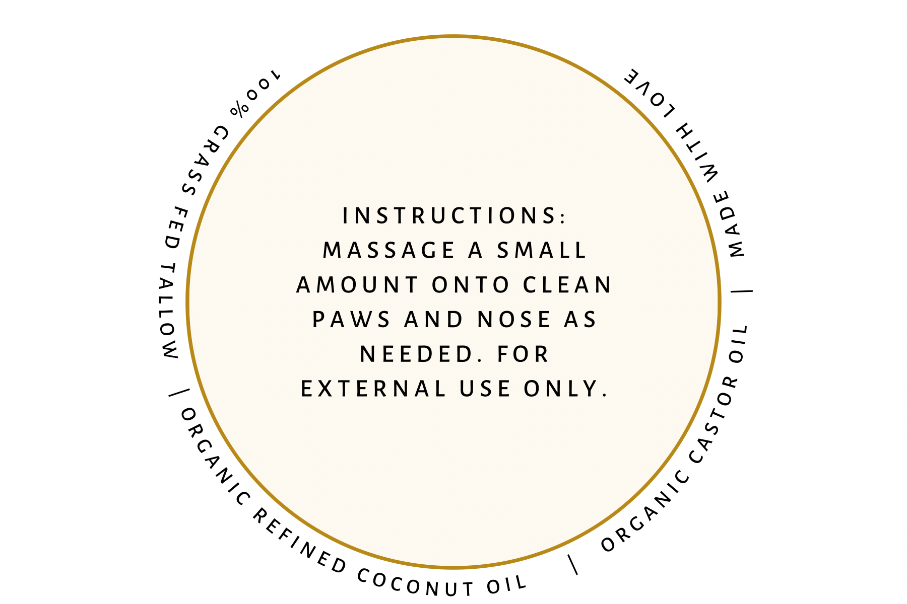 Natural dog paw balm ingredients - grass-fed tallow, organic coconut oil, organic castor oil